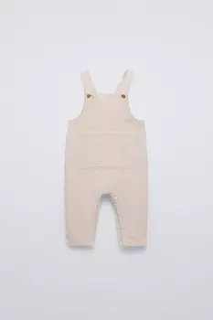 Вельветовые комбинезоны с карманом ZARA, цвет stone