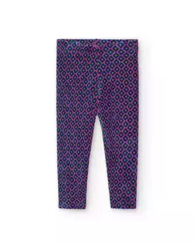 Вельветовые леггинсы для девочки с цветочным принтом Boboli, фиолетовый