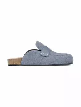 Вельветовые мюли JW Anderson, тёмно-синий
