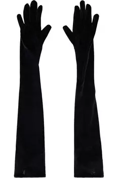 Вельветовые перчатки Mugler, черный