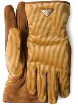 Вельветовые перчатки Prada, серый