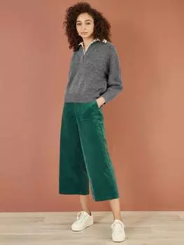 Вельветовые широкие брюки Yumi, зеленый