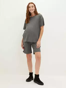 Вельветовые шорты для беременных с эластичной резинкой на талии и карманами LC Waikiki Maternity