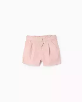 Вельветовые шорты для девочки с рюшами на талии Zippy, розовый