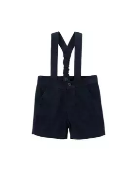 Вельветовые шорты для мальчика на бретелях KNOT, темно-синий