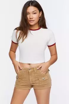 Вельветовые шорты со средней посадкой Forever 21