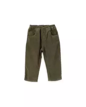 Вельветовые штаны для мальчика с эластичной резинкой на талии KNOT, цвет Verde Militar
