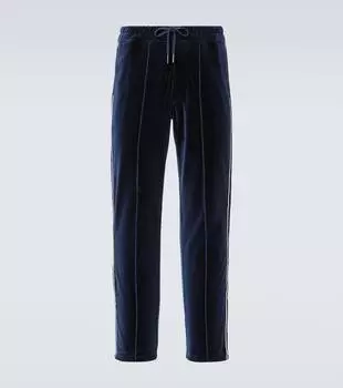 Вельветовые спортивные брюки из хлопковой смеси Tom Ford, Deep Cobalt