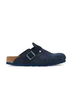 Вельветовые замшевые тапочки Boston Birkenstock, темно-синий