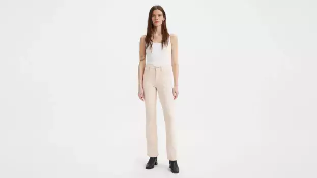 Вельветовые женские брюки с высокой посадкой 725 Levi's, белый