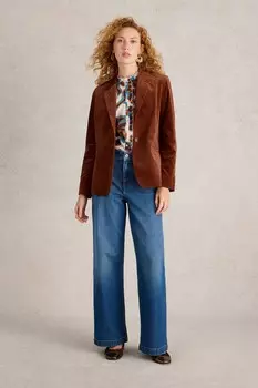 Вельветовый блейзер Эвелин White Stuff, коричневый