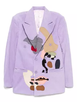 Вельветовый блейзер с лоскутным узором KidSuper, фиолетовый
