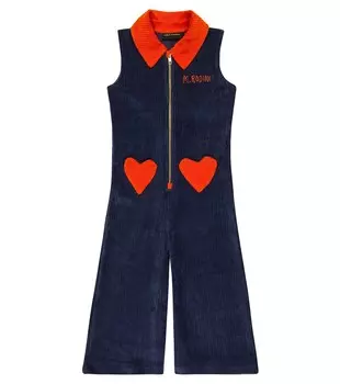 Вельветовый комбинезон из смесового хлопка Mini Rodini, синий