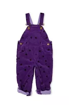 Вельветовый комбинезон с принтом в форме сердца Dotty Dungarees, фиолетовый