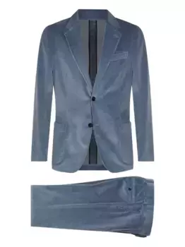 Вельветовый костюм с двумя пуговицами Lardini, синий