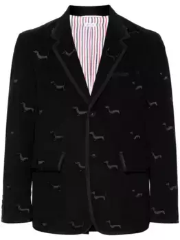 Вельветовый пиджак с декором Hector THOM BROWNE, черный