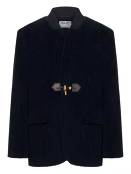 Вельветовый пиджак с застежкой-тогл Moschino, синий