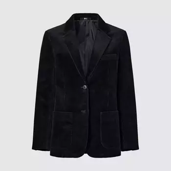 Вельветовый пиджак Uniqlo женский, 09 черный