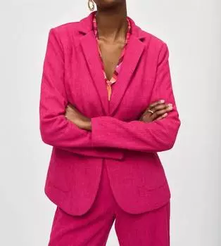 Вельветовый приталенный пиджак в розовом цвете Punch Joseph Ribkoff