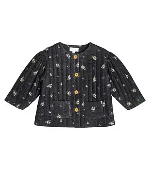 Вельветовый пуховик anna с цветочным принтом C'Era Una Volta, мультиколор