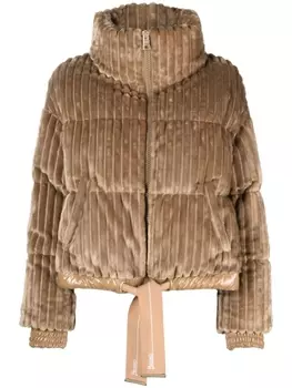 Вельветовый пуховик Herno, коричневый