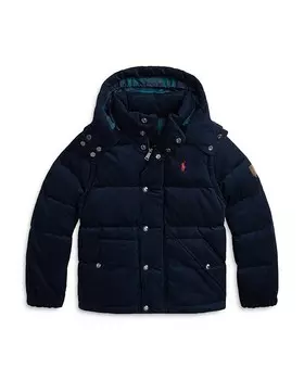 Вельветовый пуховик-трансформер для мальчиков Polo Ralph Lauren — Little Kid, Big Kid, синий