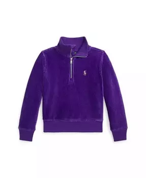 Вельветовый пуловер для малышей и маленьких девочек Polo Ralph Lauren, синий