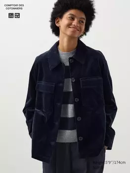 Вельветовый жакет Uniqlo, синий