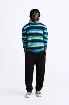 Вельзовые брюки с джоггерской посадкой ZARA, черный