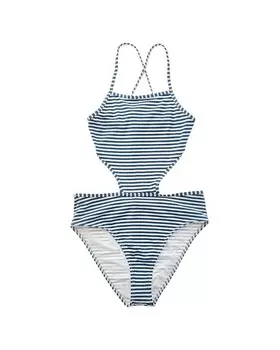 Великолепный цельный комбинезон с высоким воротником и вырезом Splendid, синий