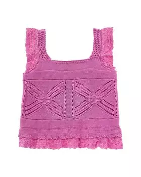 Великолепный вязаный крючком свитер-майка Splendid, розовый