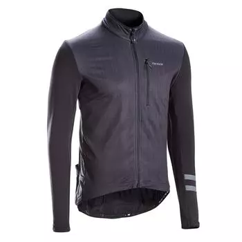 Велоджерси с длинными рукавами мужское черное RC500 Triban