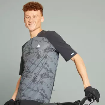 Велокомбинезон с короткими рукавами MTB Expl 500 Ltd черный ROCKRIDER, черный / светло-серый