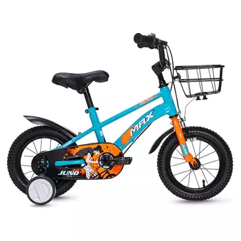 Велосипед детский MAX BIKE Juno 1 12", голубой/оранжевый