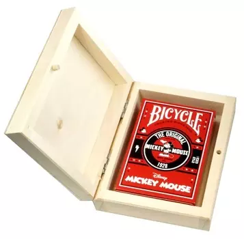 ВЕЛОСИПЕД МИККИ МАУС 1 КОЛОДА Игральные карты в деревянной коробке* Bicycle