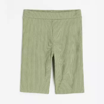 Велосипедки H&M Ribbed Biker, светло-зеленый