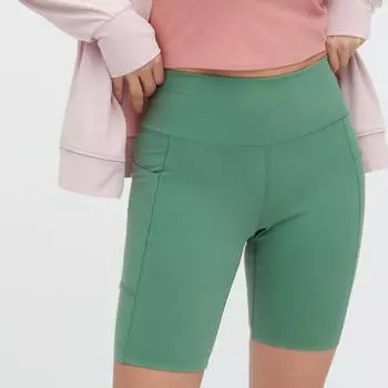 Велосипедки с карманами Uniqlo Airsm Soft Active Biker Shorts, зеленый