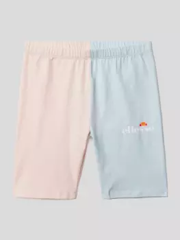 Велосипедки с принтом этикетки Ellesse, светло-синий