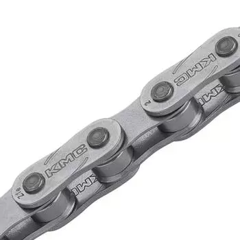 Велосипедная цепь односкоростная KMC Z1 EHX Wide EPT + замок цепи ZL592 108 звеньев BTWIN, серебро