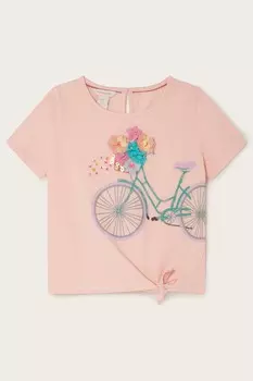 Велосипедная футболка с цветочным принтом Monsoon, розовый