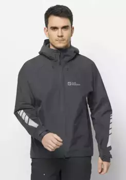 Велосипедная куртка Jack Wolfskin "MOROBBIA 2L JKT M", с капюшоном, цвет Phantom