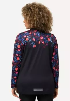 Велосипедная майка BLOEMEN OPSTAANDE KRAAG RITS LANGE MOUWEN Ulla Popken, цвет zwart