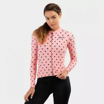 Велосипедная майка женская с длинными рукавами M2 Grand Classic SIROKO, персиковый / фиолетовый