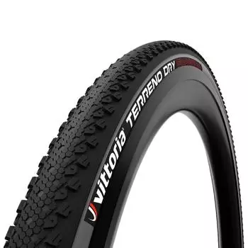 Велосипедная складная покрышка Vittoria Terreno Dry Gravel 700 38 TNT Tubeless Ready черная, черный / темно-серый