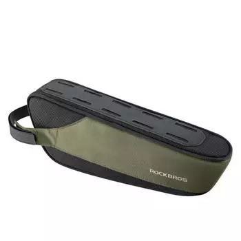 Велосипедная сумка Rock Brothers, сумка для передней балки, треугольная сумка для нижней трубы, сумка для узкого шоссейного горного велосипеда со снаряжением для нижней трубы 1,4 л ROCKBROS