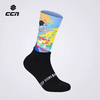 Велосипедные носки CCN для мужчин и женщин, летние бесшовные дорожные велосипедные дышащие спортивные короткие носки Nova, желтый L