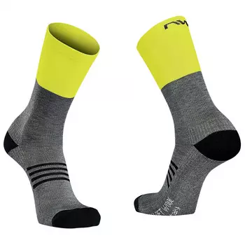 Велосипедные носки Northwave Extreme Pro High Sock, цвет Gray Melange/Yellow Fluo