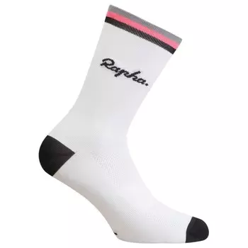 Велосипедные носки Rapha Logo Socks, цвет White/Black/Pink