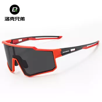 Велосипедные очки Locke Brothers, поляризационные мужские и женские, для занятий спортом на открытом воздухе, ветрозащитные и с защитой от песка, оборудование для шоссейного велоспорта, песочно-красная оправа/поляризованный серый ROCKBROS