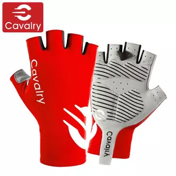 Велосипедные перчатки CAVALRY ветрозащитные перчатки для горных дорог с половиной пальца для мужчин и женщин весенне-летние спортивные фитнес-велосипедные перчатки красные M